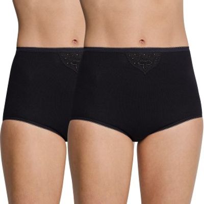 Schiesser 2 stuks Essentials Cotton Maxi Embroidery Schiesser 2 stuks Essentials Cotton Maxi Embroidery