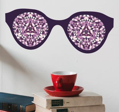 Muursticker bril caleidoscoop