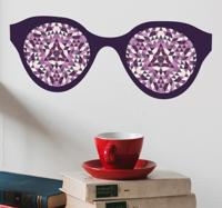 Muursticker bril caleidoscoop