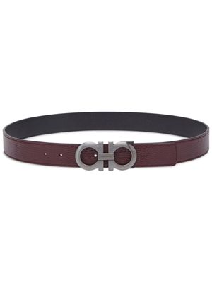 Ferragamo ceinture en cuir à boucle Gancini - Rouge
