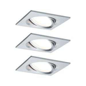 Paulmann 93680 LED-inbouwlamp Set van 3 stuks 18 W Aluminium (gedraaid)