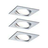 Paulmann 93680 LED-inbouwlamp Set van 3 stuks 18 W Aluminium (gedraaid) - thumbnail