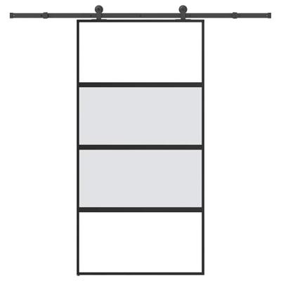 Schuifdeur met beslag 102,5x205 cm gehard glas en aluminium
