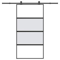 Schuifdeur met beslag 102,5x205 cm gehard glas en aluminium