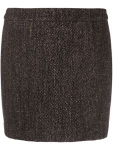 Roberto Collina high-waist wool-blend miniskirt - Marron