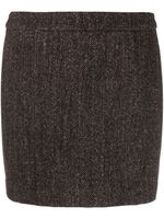 Roberto Collina high-waist wool-blend miniskirt - Marron - thumbnail