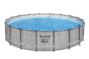 Bestway - Steel Pro MAX - Opzetzwembad inclusief filterpomp - 549x122 cm - Steenprint - Rond