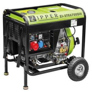 Zipper ZI-STE6700DH motorgenerator 5700 W 12,5 l Diesel Zwart, Lichtgroen