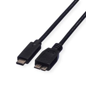 ROLINE 11.02.9005 USB-kabel 0,5 m USB 3.2 Gen 1 (3.1 Gen 1) USB C Micro-USB B Zwart