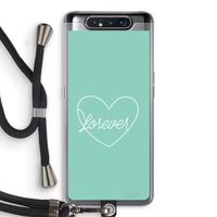 Forever heart pastel: Samsung Galaxy A80 Transparant Hoesje met koord