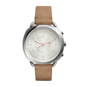 Horlogeband Fossil FTW1200 Leder Beige 16mm