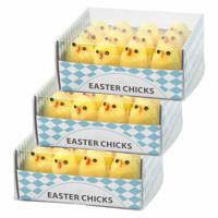 Paaskuikentjes - 36x stuks - geel - 3 cm - Paasdecoratie - chenille kuikens