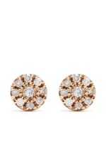 Djula boucles d'oreilles Target en or rose 18ct ornées de diamants - thumbnail