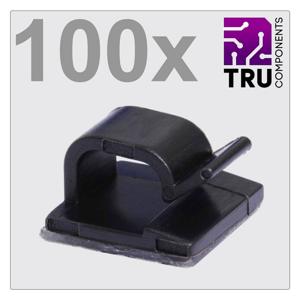 TRU COMPONENTS T24CA020 Kabelclip Zelfklevend TC-12888436 Bundel-Ø (bereik) 1 tot 7 mm Zwart 100 stuk(s)