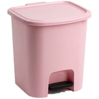 Kunststof afvalemmers/vuilnisemmers roze 7.5 liter met pedaal   -