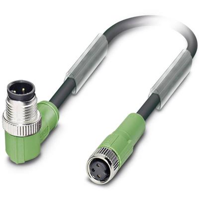 Phoenix Contact 1668904 Sensor/actuator connector, geassembleerd M8 Aantal polen (sensoren): 3 Stekker, haaks, Bus, recht 3.00 m 1 stuk(s) Piece