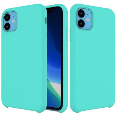Effen kleur Liquid silicone schokbestendig Case voor iPhone 11 (Baby Blue)