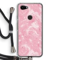 Abstract Painting Pink: Pixel 3a Transparant Hoesje met koord
