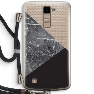 Combinatie marmer: LG K10 (2016) Transparant Hoesje met koord