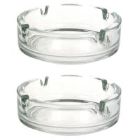 2x Stuks asbakken 10,5 cm transparant glas