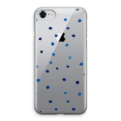 Blauwe stippen: iPhone 8 Transparant Hoesje