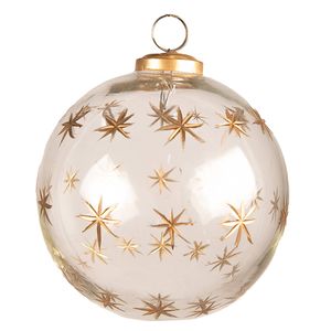 HAES DECO - Kerstbal Ø 12x12 cm - Transparant - Kerstversiering, Kerstdecoratie, Decoratie Hanger, Kerstboomversiering