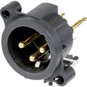 Neutrik NC3MAV XLR-connector Flensstekker, contacten recht Aantal polen: 3 Zwart 1 stuk(s)