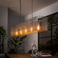 LifestyleFurn Hanglamp Collen 5-lamps - Oud Zilver - thumbnail