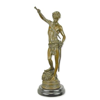A BRONZE SCULPTURE OF DAVIDS VICTORY OVER GOLIATH