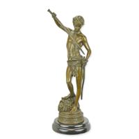 A BRONZE SCULPTURE OF DAVIDS VICTORY OVER GOLIATH