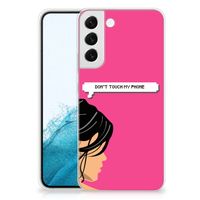 Samsung Galaxy S22 Plus Silicone-hoesje Woman Don't Touch My Phone - thumbnail