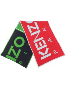 Kenzo écharpe à logo intarsia - Vert