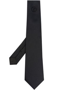 Giorgio Armani cravate en soie à logo imprimé - Noir