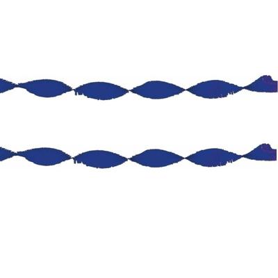 2x crepe papier slingers/guirlande - 6 meter - blauw
