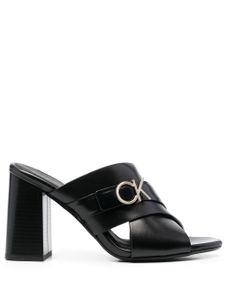 Calvin Klein mules 95 mm à plaque logo - Noir