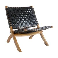 Perugia fauteuil Leder zwart. - thumbnail
