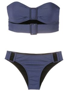 Gloria Coelho bikini bandeau à boucles - Bleu