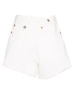 R13 crossover waist denim shorts - Blanc