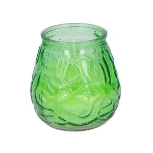 1x Citronella lowboy tafelkaars - 10 cm - groen glas   -
