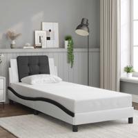 Bedframe zonder matras "Zadar" kunstleer wit en zwart 80x200 cm