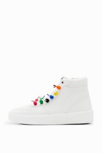 Hoge sneakers met regenboogveters - WHITE - 41