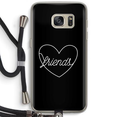 Friends heart black: Samsung Galaxy S7 Transparant Hoesje met koord