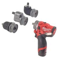 Milwaukee M12 FUEL™ FPDXKIT-202X Accu klop-/schroefboormachine 12V 2.0Ah + 3x Hulpstukken in HD-Box - 4933464138