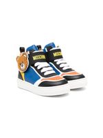 Moschino Kids baskets en cuir à design colour block - Noir