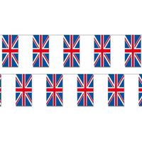 2x Papieren vlaggenlijn Engeland landen decoratie   -