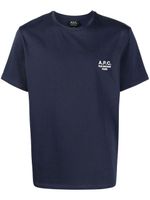 A.P.C. t-shirt à logo imprimé - Bleu