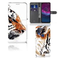 Hoesje Motorola One Action Watercolor Tiger