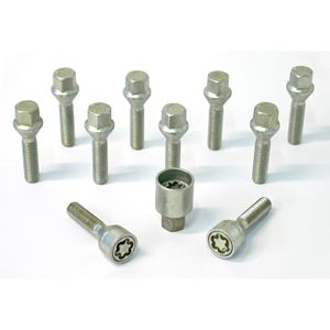 H&R Wielboutenset konisch M12x1.50 - Lengte 60mm - 10 stuks - incl. wielsloten HR1256001SET