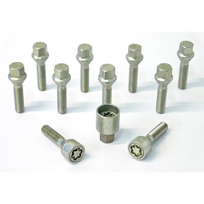 H&R Wielboutenset konisch M12x1.50 - Lengte 60mm - 10 stuks - incl. wielsloten HR1256001SET