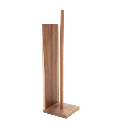 Wc/toiletrolhouder reservoir - donkerbruin - acacia hout - 48 cm